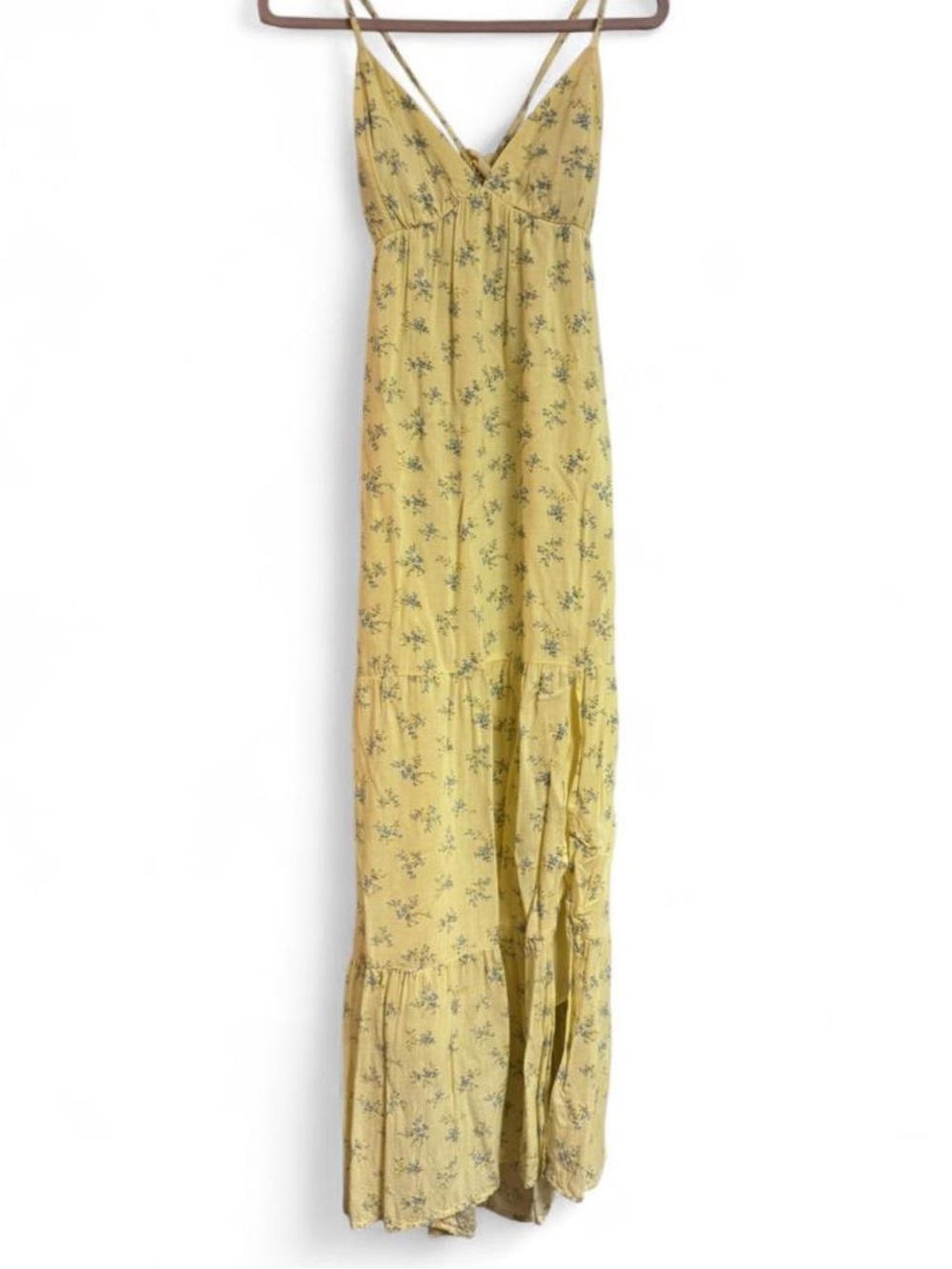 Hollister Yellow Floral maxi dress
